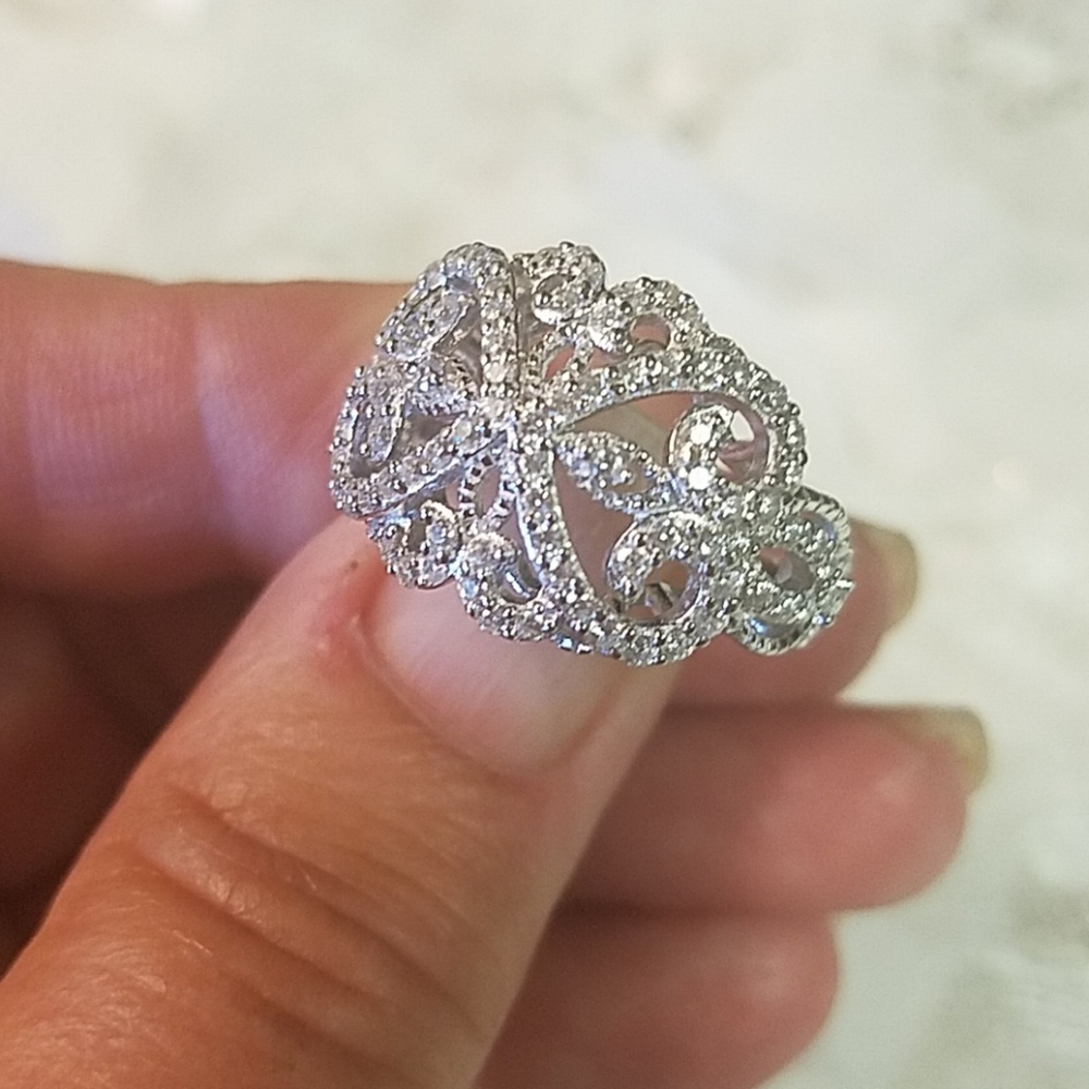 Johanna Bagley Diamond Simulant Sterling Ring